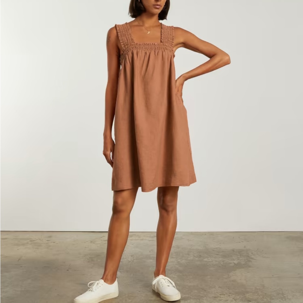 Everlane smocked linen dress